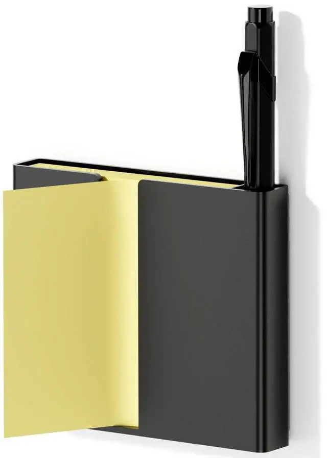 Main image of Sticky Note Dispenser, Magnetic Sticky Note Holder for Post It Notes, 3 x 3 Inch Sticky Note Pen Organizer for Office Home Classroom, Black