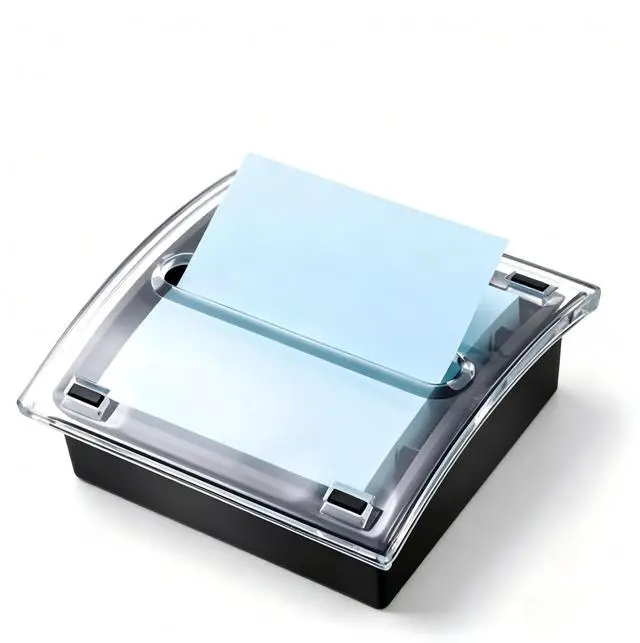 Main image of 1 Pcs Pop up Sticky Notes Dispenser Sticky Note Holder Black Base Clear Top for 3 x 3 Inches Pad Holder for Acrylic Memo Organizer Fits Reminder School Office Home Store