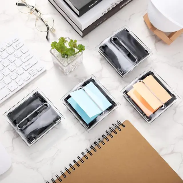 Alt view image 7 of 7 - 1 Pcs Pop up Sticky Notes Dispenser Sticky Note Holder Black Base Clear Top for 3 x 3 Inches Pad Holder for Acrylic Memo Organizer Fits Reminder School Office Home Store