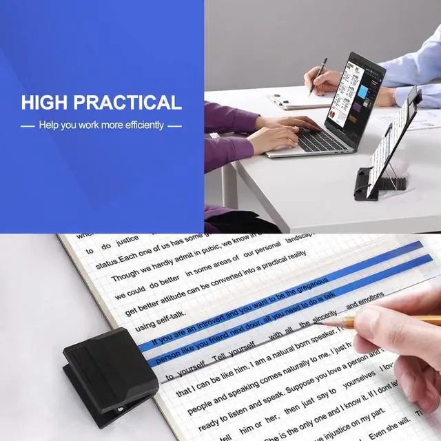 Alt view image 2 of 7 - Desktop Document Holder Stand with 7 Adjustable Positions, Black Metal File Organizer Management Copyholder for Typing Speech Reading A4 Letter Music Book Tablet Office, with Paper Clip and Line Guide