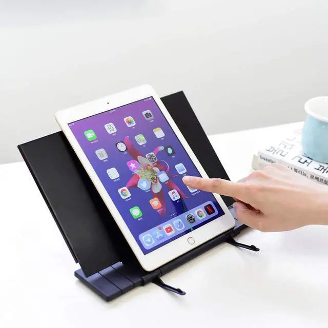 Alt view image 7 of 7 - Hanghs Desktop Document Holder/Paper Stand/Clipboard for Sheet Music/Cookbook/Book with 7 Adjustable Positions Black