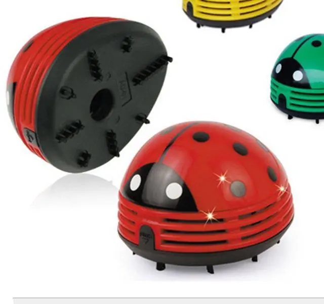 Alt view image 2 of 7 - Ladybug Shaped Portable Corner Desk Vacuum Cleaner Mini Cute Vacuum Cleaner Dust Sweeper
