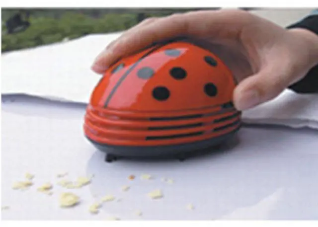 Alt view image 4 of 7 - Ladybug Shaped Portable Corner Desk Vacuum Cleaner Mini Cute Vacuum Cleaner Dust Sweeper