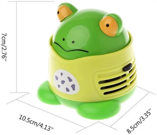 Alt view image 6 of 7 - Table Cleaner, Desktop Vacuum Cartoon Mini Frog Dust Catcher Assistance Keyboard Cleaning Dust Sweeper for Home Office