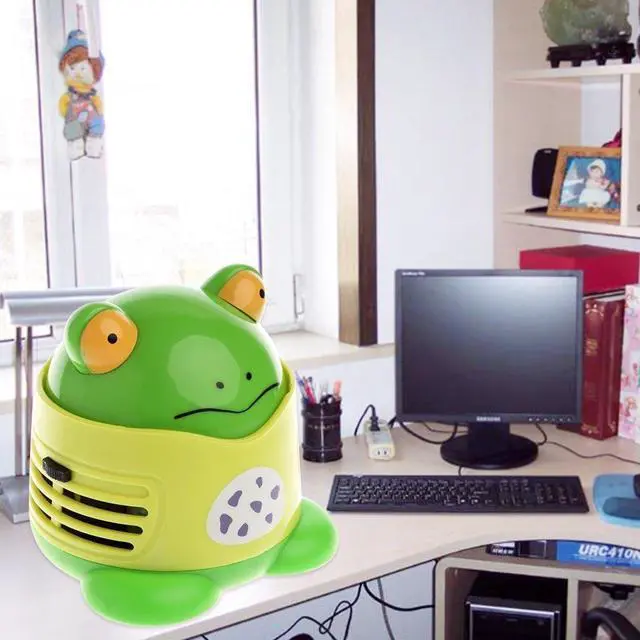 Alt view image 7 of 7 - Table Cleaner, Desktop Vacuum Cartoon Mini Frog Dust Catcher Assistance Keyboard Cleaning Dust Sweeper for Home Office
