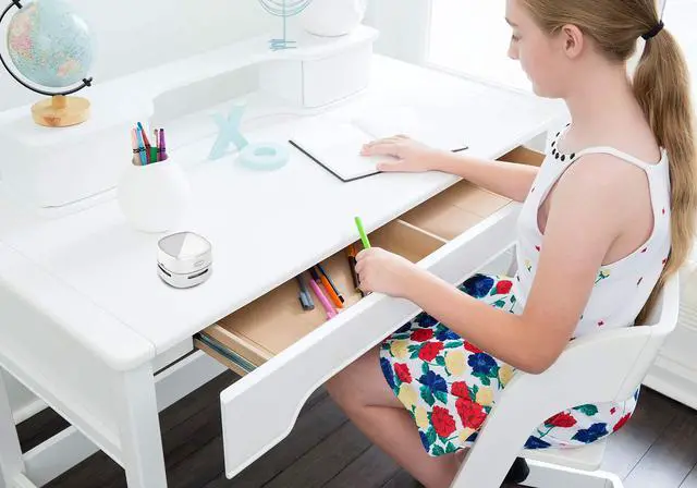 Alt view image 5 of 6 - Desktop Vacuum Cleaner, Mini Table dust Sweeper Energy Saving,High Endurance up to 400 mins,360º Rotatable Design for Keyboard/Home/School/Office (White Charging)