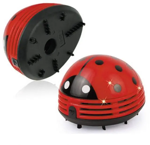 Alt view image 4 of 6 - Ladybug Cartoon Mini Vacuum Cleaner Dust Sweeper Cordless Corner Desktop Vacuum Cleaner Mini Cute Home Office