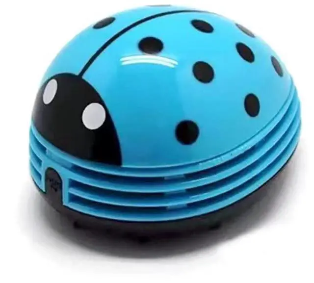 Alt view image 2 of 5 - Blue Beetle Shaped Portable Corner Desk Table Top Vacuum Cleaner Mini Cute Vacuum Cleaner Dust Sweeper(Blue Color)
