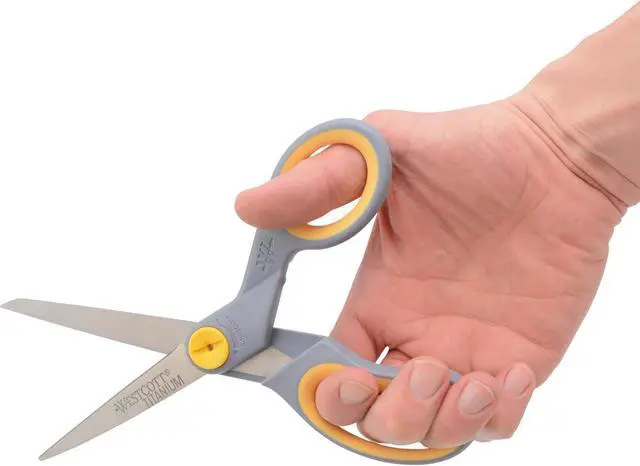 Alt view image 7 of 7 - 8 Titanium Bonded Scissors with Adjustable Glide and Soft Handle, 2-Pack- Durable Multipurpose Scissors for Office, Home, and School Use, Sharp Precision Blades for Everyday Cutting