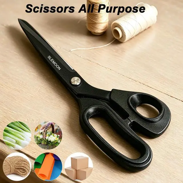 Alt view image 6 of 7 - 10" Scissors All Purpose, Heavy Duty Premium Stainless Steel Office Scissor, Comfort Grip Handles for Fabric, Clothing, Sewing & Crafting