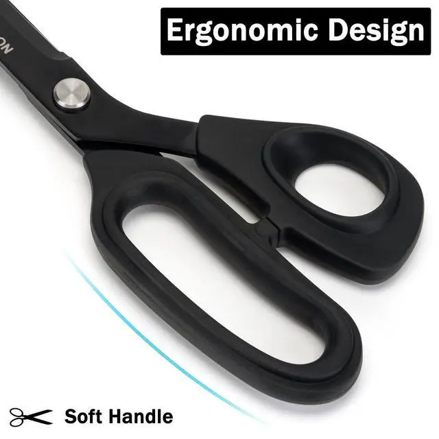 Alt view image 5 of 7 - 10" Scissors All Purpose, Heavy Duty Premium Stainless Steel Office Scissor, Comfort Grip Handles for Fabric, Clothing, Sewing & Crafting