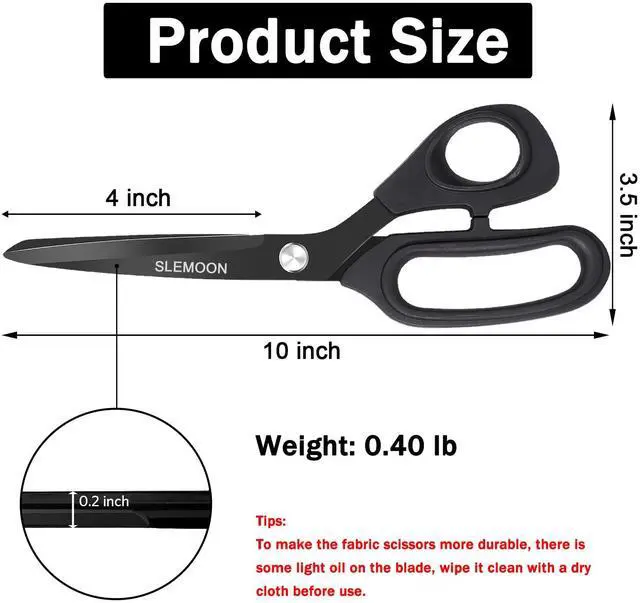 Alt view image 7 of 7 - 10" Scissors All Purpose, Heavy Duty Premium Stainless Steel Office Scissor, Comfort Grip Handles for Fabric, Clothing, Sewing & Crafting