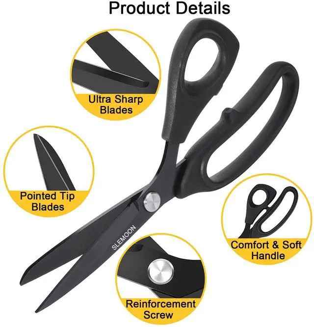 Alt view image 3 of 7 - 10" Scissors All Purpose, Heavy Duty Premium Stainless Steel Office Scissor, Comfort Grip Handles for Fabric, Clothing, Sewing & Crafting
