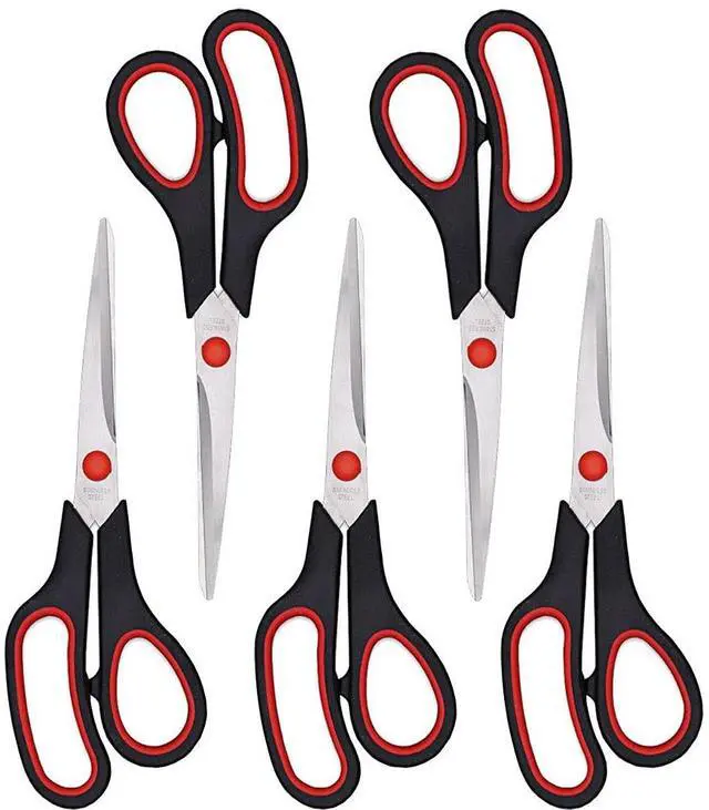 Main image of Scissors, Multipurpose office Scissors,8.5 Inch Ultra Sharp Shears, Comfort-Grip Handles Household scissorsSturdy Sharp Craft Supplies - Pack of 5, Right/Left Hande