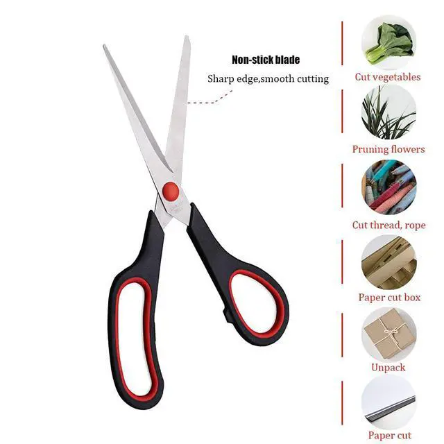 Alt view image 4 of 7 - Scissors, Multipurpose office Scissors,8.5 Inch Ultra Sharp Shears, Comfort-Grip Handles Household scissorsSturdy Sharp Craft Supplies - Pack of 5, Right/Left Hande