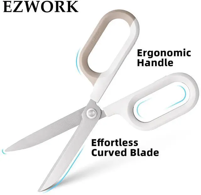 Alt view image 2 of 7 - Multipurpose Scissors, Comfort-Grip Handles Sharp Scissors for Office Home School Craft Sewing Fabric Supplies (7", White-1)