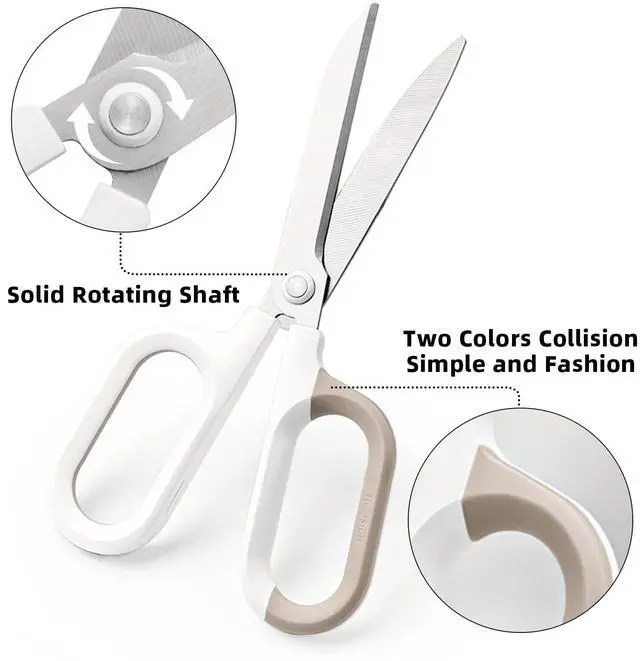 Alt view image 3 of 7 - Multipurpose Scissors, Comfort-Grip Handles Sharp Scissors for Office Home School Craft Sewing Fabric Supplies (7", White-1)