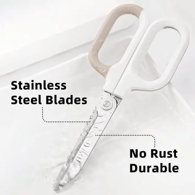 Alt view image 4 of 7 - Multipurpose Scissors, Comfort-Grip Handles Sharp Scissors for Office Home School Craft Sewing Fabric Supplies (7", White-1)