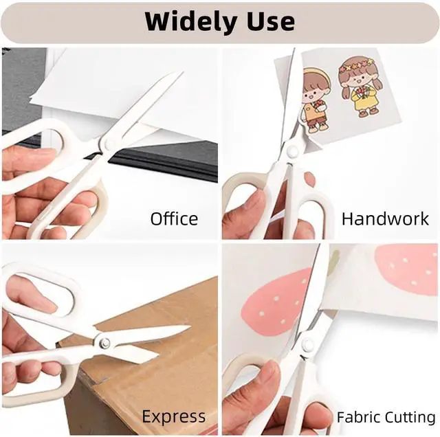 Alt view image 7 of 7 - Multipurpose Scissors, Comfort-Grip Handles Sharp Scissors for Office Home School Craft Sewing Fabric Supplies (7", White-1)