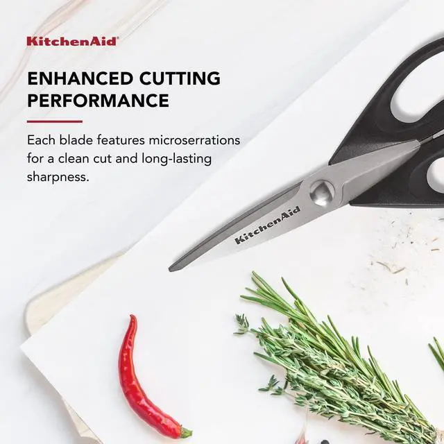 Alt view image 4 of 7 - All Purpose Kitchen Shears with Protective Sheath Durable Stainless Steel Scissors, Dishwasher Safe, Soft Grip Comfort Handle, 8.72 Inch, Black