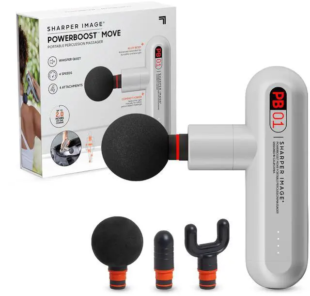 Main image of Powerboost Move - Mini Percussion Massage Gun| 4 Attachments, 4 Speeds, FSA Eligible| Full Body Back & Shoulder Massager| Deep Tissue Muscle Recovery| Portable Pain Relief Massage Tool