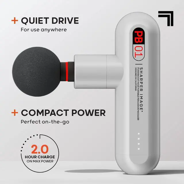 Alt view image 3 of 7 - Powerboost Move - Mini Percussion Massage Gun| 4 Attachments, 4 Speeds, FSA Eligible| Full Body Back & Shoulder Massager| Deep Tissue Muscle Recovery| Portable Pain Relief Massage Tool
