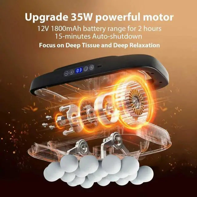 Alt view image 3 of 6 - 20 Head Massage Gun, Deep Tissue Massager Gun with 3 Modes & 30 Levels, Muscle Massager for Pain Relief, Back Massager, Handheld Massager for Back, Neck, Shoulder