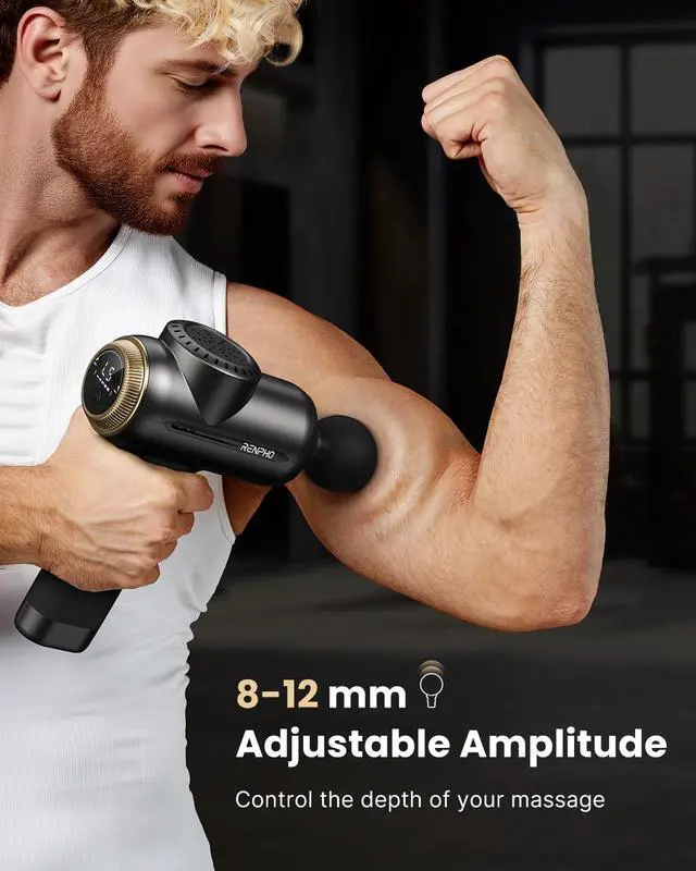 Alt view image 2 of 7 - Active Evo Massage Gun, Fathers Day Dad Gifts Deep Tissue Back Handheld Massage with 8-12mm Amplitude Heavy-Duty, FSA Approved Percussion Professional Muscle Massager Gun for Athtetes HSA