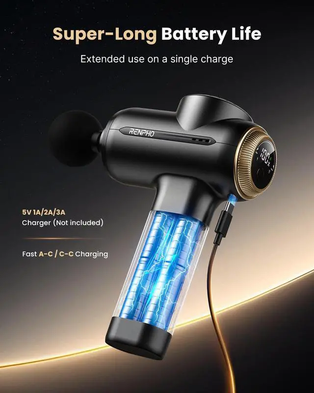 Alt view image 5 of 7 - Active Evo Massage Gun, Fathers Day Dad Gifts Deep Tissue Back Handheld Massage with 8-12mm Amplitude Heavy-Duty, FSA Approved Percussion Professional Muscle Massager Gun for Athtetes HSA