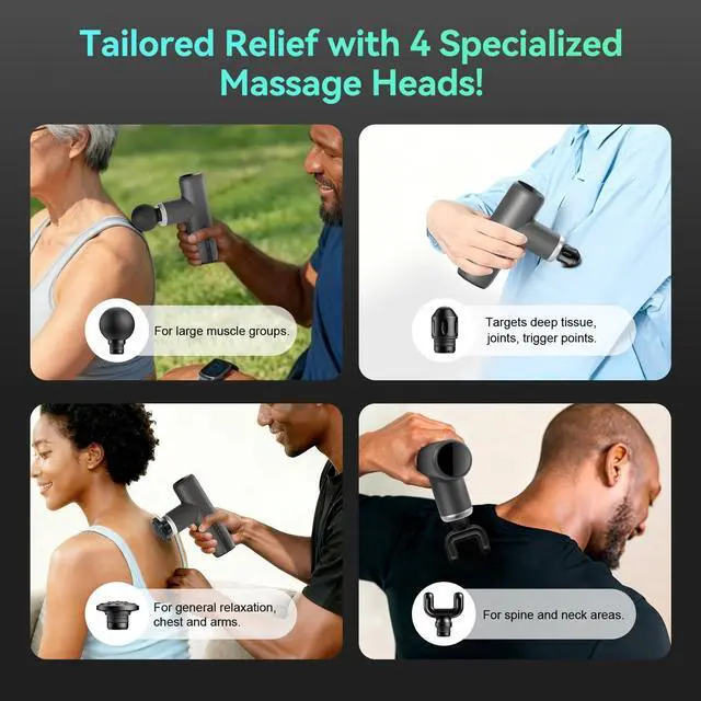 Alt view image 5 of 7 - Mini Massage Gun Pocket-Sized Massage Gun Deep Tissue Quiet, Portable Percussion Muscle Travel Massager Gun, Back/Neck Massager for Pain Relief Deep Tissue (Gray)