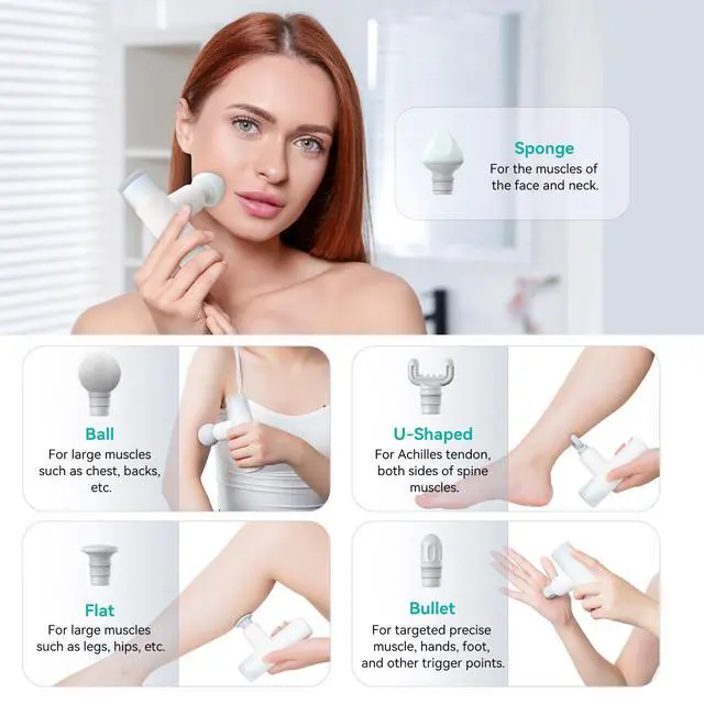 Alt view image 6 of 7 - M3 Mini Massage Gun for Back Pain Relief, with Facial Mode, 7mm Amplitude, 4 Vibration Levels Ultralight Portable and Rechargeable Fascia Gun Active Recovery Women Presents