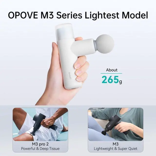 Alt view image 2 of 7 - M3 Mini Massage Gun for Back Pain Relief, with Facial Mode, 7mm Amplitude, 4 Vibration Levels Ultralight Portable and Rechargeable Fascia Gun Active Recovery Women Presents