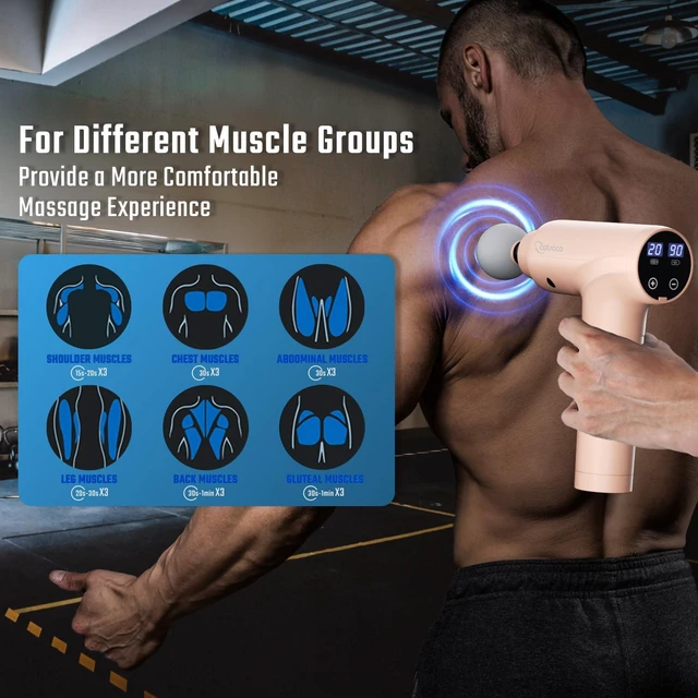 Alt view image 7 of 7 - Massage Gun Deep Tissue, Muscle Massage Gun Back Massager for Pain Relief, 20 Speeds Handheld Electric Massager Tool with Silent Brushless Motor, Suitable for Gym Office Home Travel