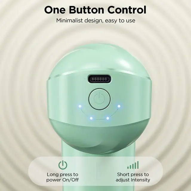 Alt view image 4 of 7 - Mini Massage Gun, Powerful Handheld Muscle Massager for Muscle Relaxation, Deep Tissue Percussion Small Massage Gun Travel Massager with 4 Massage Heads Silent Brushless Motor, Green