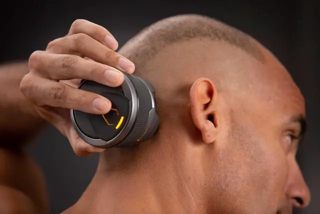 Alt view image 3 of 7 - Titanium Electric Head Shaver - Rechargeable Head and Face Shaver for Men, Cordless Razor, Hypoallergenic Wet/Dry Shaving, Precision Head Trimmer, Lithium Power, Battery Powered