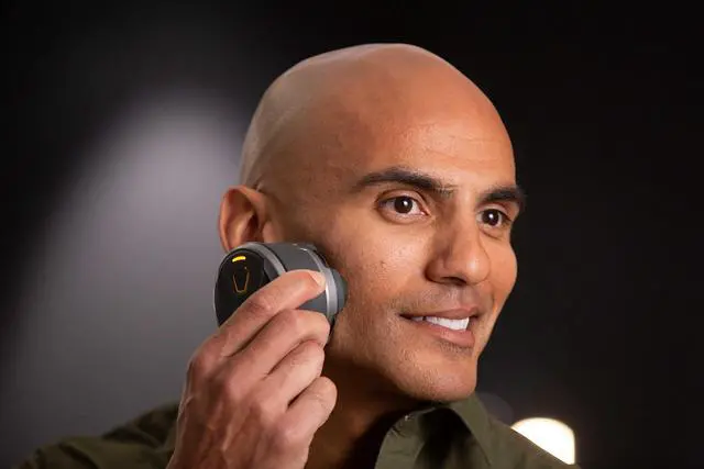 Alt view image 5 of 7 - Titanium Electric Head Shaver - Rechargeable Head and Face Shaver for Men, Cordless Razor, Hypoallergenic Wet/Dry Shaving, Precision Head Trimmer, Lithium Power, Battery Powered