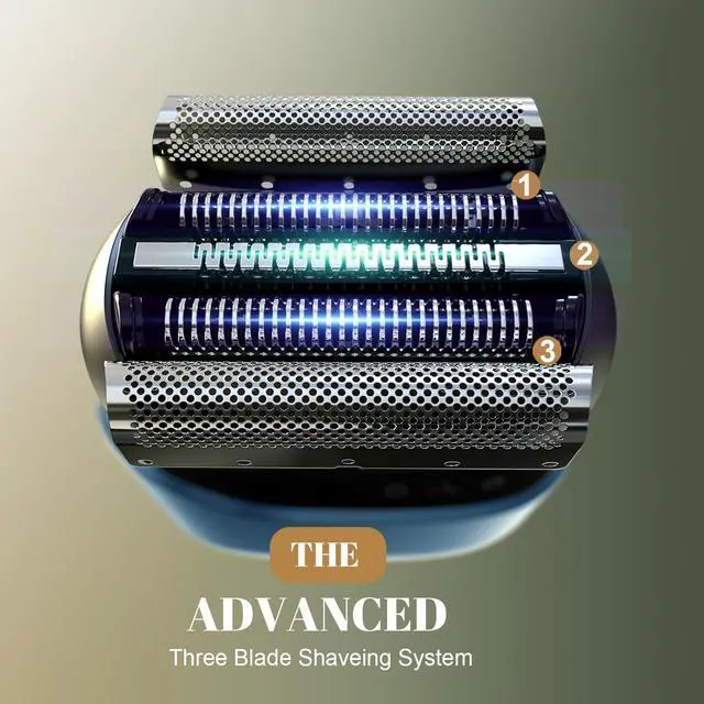 Alt view image 3 of 7 - Electric Foil Shaver for Men: Cordless Electric Razor for Face & Beard - , 100-Min Runtime, USB-C Fast Charge, IPX7 for Travel,Matte Blue