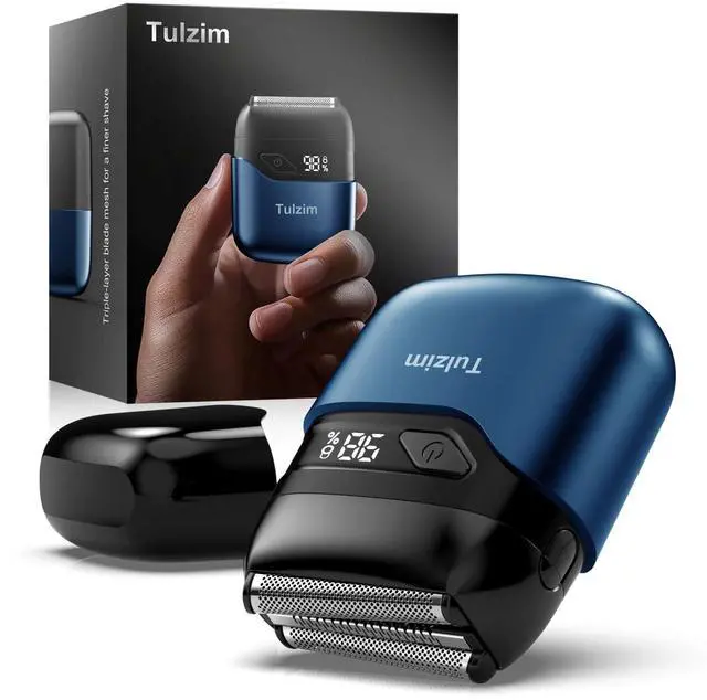 Main image of Electric Foil Shaver for Men: Cordless Electric Razor for Face & Beard - , 100-Min Runtime, USB-C Fast Charge, IPX7 for Travel,Matte Blue