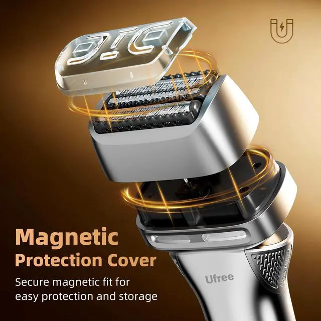 Alt view image 7 of 7 - Foil Shaver with Pop-Up Trimmer, 8,500 RPM Electric Razor for Men, Wet & Dry Electric Shaver with 2 Speed Modes, LED Display, Rechargeable Cordless, IPX7 Waterproof, Silver