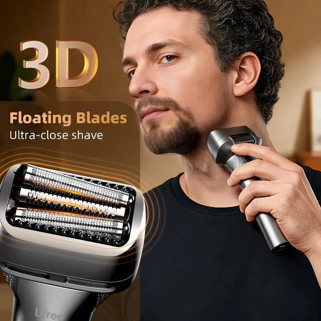 Alt view image 2 of 7 - Foil Shaver with Pop-Up Trimmer, 8,500 RPM Electric Razor for Men, Wet & Dry Electric Shaver with 2 Speed Modes, LED Display, Rechargeable Cordless, IPX7 Waterproof, Silver
