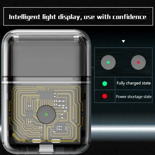 Alt view image 6 of 7 - Electric Foil Shaver for Men: Compact Travel Razor for Face - IPX7 Waterproof & USB-C Fast Charging - 3D Floating Head & Hyper-Glide Blades - Hypoallergenic for Sensitive Skin with Battery Indicator