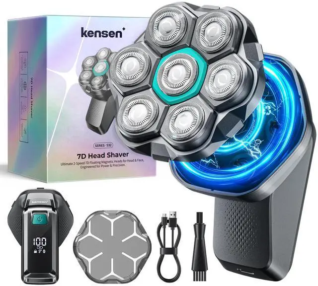 Main image of 7D Head Shavers for Bald Men - Upgrade 7D Head Shavers, Ergonomic Comfort-Grip Handle with 2 Speed Settings Long Battery Life Bald Razor IPX6 Waterproof Wet/Dry Shaving LED Display