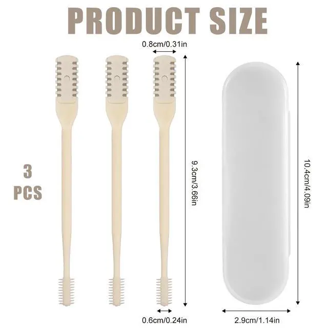 Alt view image 2 of 7 - 3pcs 2 in 1 Nose Hair Trimmer, 360° Rotating Nasal Hair Cutter Clipper Double Sided Nose Hair Cleaner Portable Manual Nostril Hair Removal Tool with Ear Picker for Men Women (Cream)