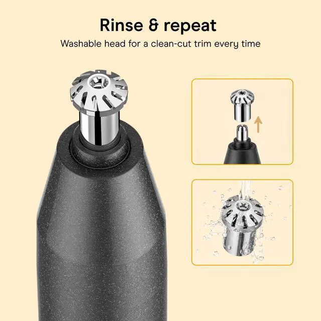 Alt view image 5 of 7 - Nose Hair Trimmer for Men, For Nose, Ear, and Eyebrows, Patent 360 Bevel Blade for No Pull, No Snag Trimming Experience, Cordless Lithium-Powered Trimmer with Drawstring Bag