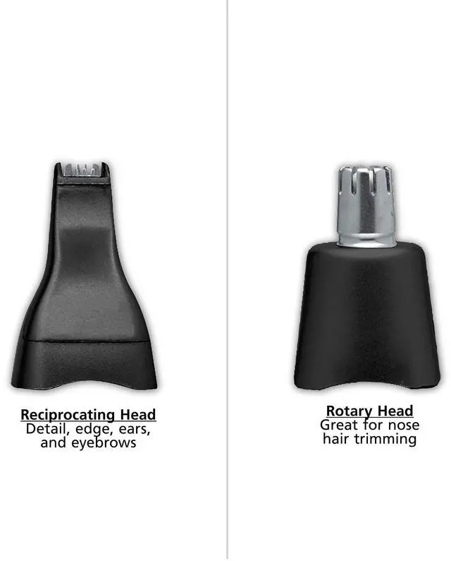 Alt view image 2 of 6 - Groomsman Rechargeable Precision Trimmer for Hygienic Grooming with Rinsable, Interchangeable Heads for Eyebrows, Neckline, Nose, Ears, & Other Detailing - Model 3023284