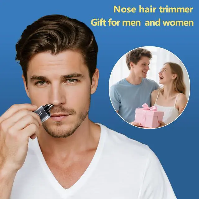 Alt view image 6 of 7 - 2 Pack Nose Hair Trimmer for Men and Women USB Rechargeable with Digital Display Nose and Ear Trimmer for Men Dual Edge Rotating Blades Easy Clean Detachable Head Compact and Travel Friendly