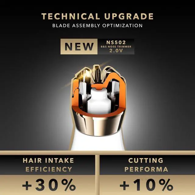 Alt view image 2 of 7 - NS502-DN Nose & Ear Trimmer 2.0 | Graphene-X Blade | High-Velocity Low-Noise Motor | Patented Rotary Blade Design | Skin-Friendly, Tug-Free Performance, Detachable Head - Dark Night