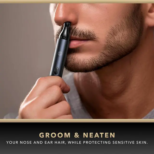 Alt view image 3 of 7 - NS502-DN Nose & Ear Trimmer 2.0 | Graphene-X Blade | High-Velocity Low-Noise Motor | Patented Rotary Blade Design | Skin-Friendly, Tug-Free Performance, Detachable Head - Dark Night