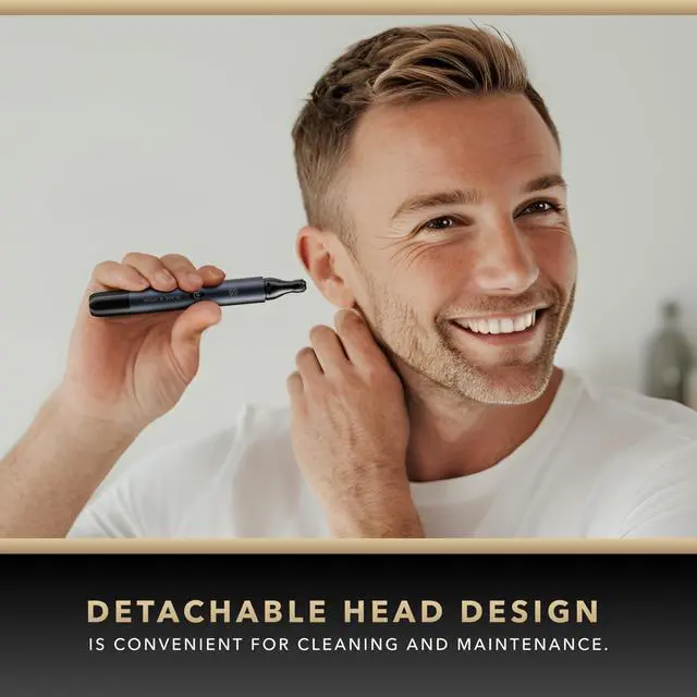 Alt view image 4 of 7 - NS502-DN Nose & Ear Trimmer 2.0 | Graphene-X Blade | High-Velocity Low-Noise Motor | Patented Rotary Blade Design | Skin-Friendly, Tug-Free Performance, Detachable Head - Dark Night