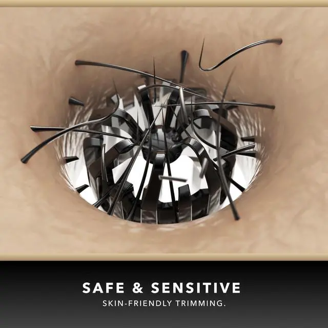 Alt view image 5 of 7 - NS502-DN Nose & Ear Trimmer 2.0 | Graphene-X Blade | High-Velocity Low-Noise Motor | Patented Rotary Blade Design | Skin-Friendly, Tug-Free Performance, Detachable Head - Dark Night